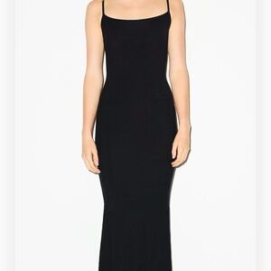 SKIMS ribbed long slip dress,Black Maxi Dress,XL